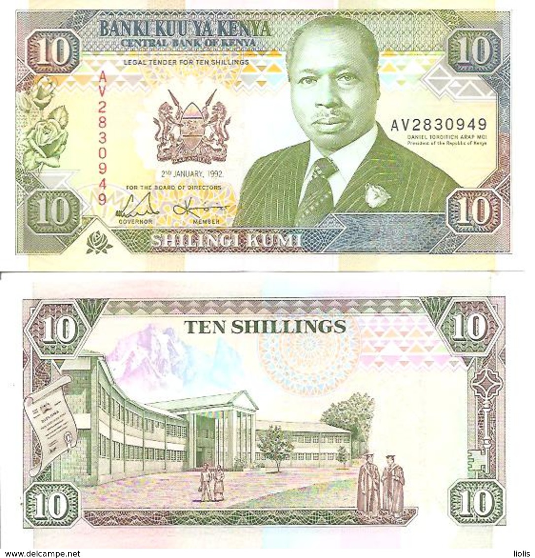 Kenya  P-24d  10 Shillings  1992  UNC - Kenya