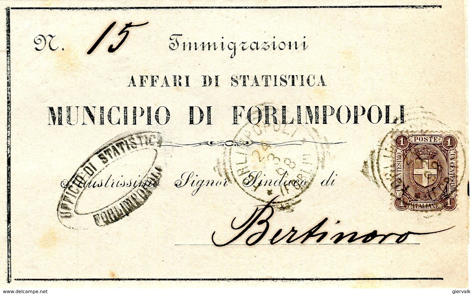 ITALY 1898 Enveloppe IMMIGRAZIONIBARGAIN.!! - Zonder Classificatie