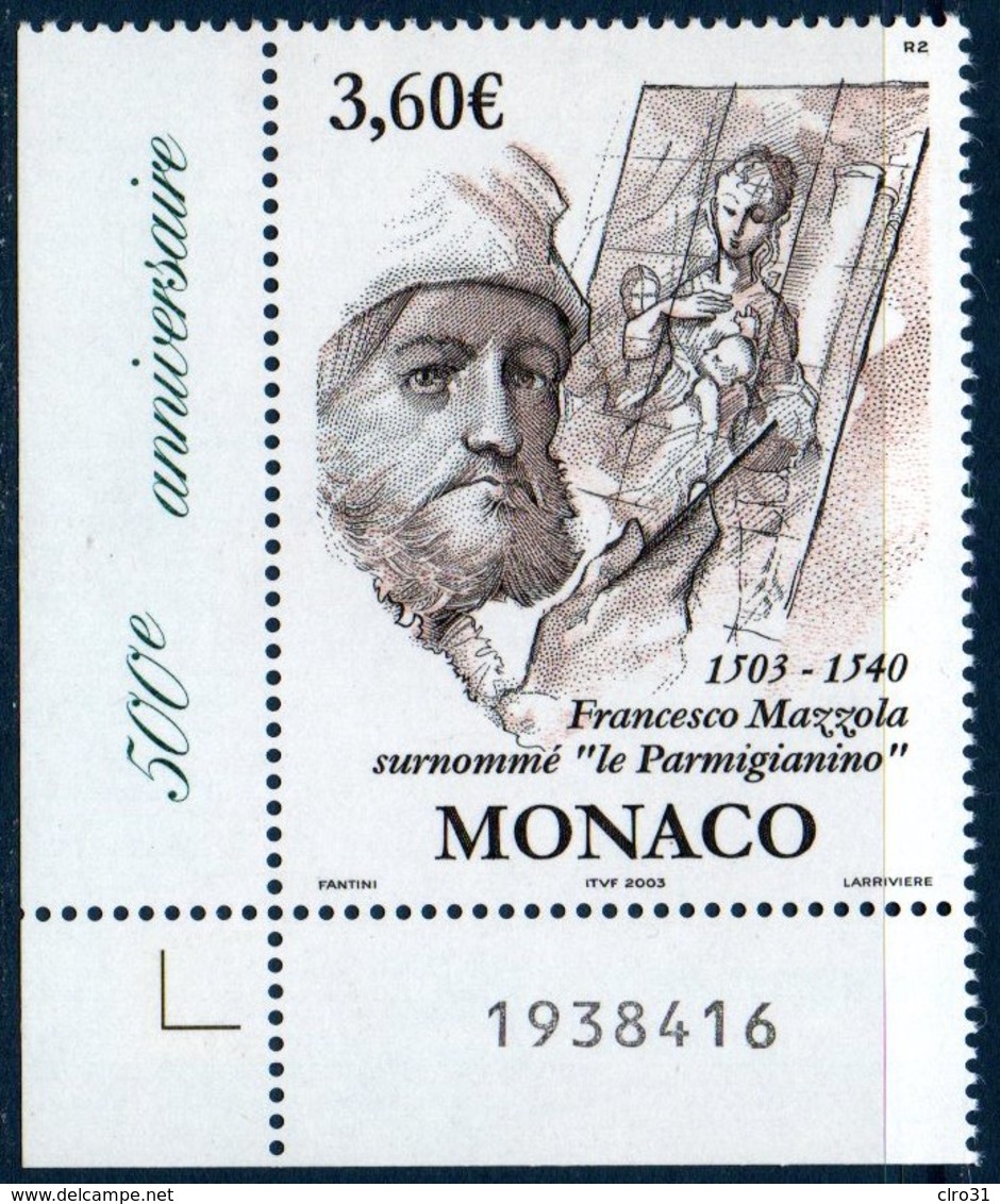 MON 2003 Peintre Francesco Mazzola   N° YT 2402  Coin De Feuille - Neufs