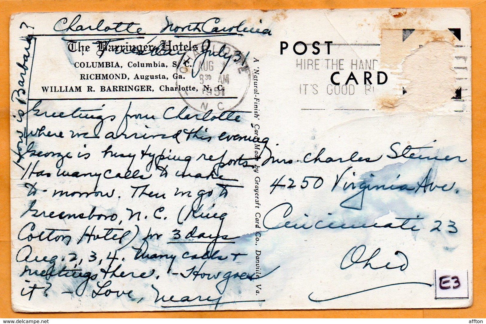 Columbia SC 1940 Postcard - Columbia