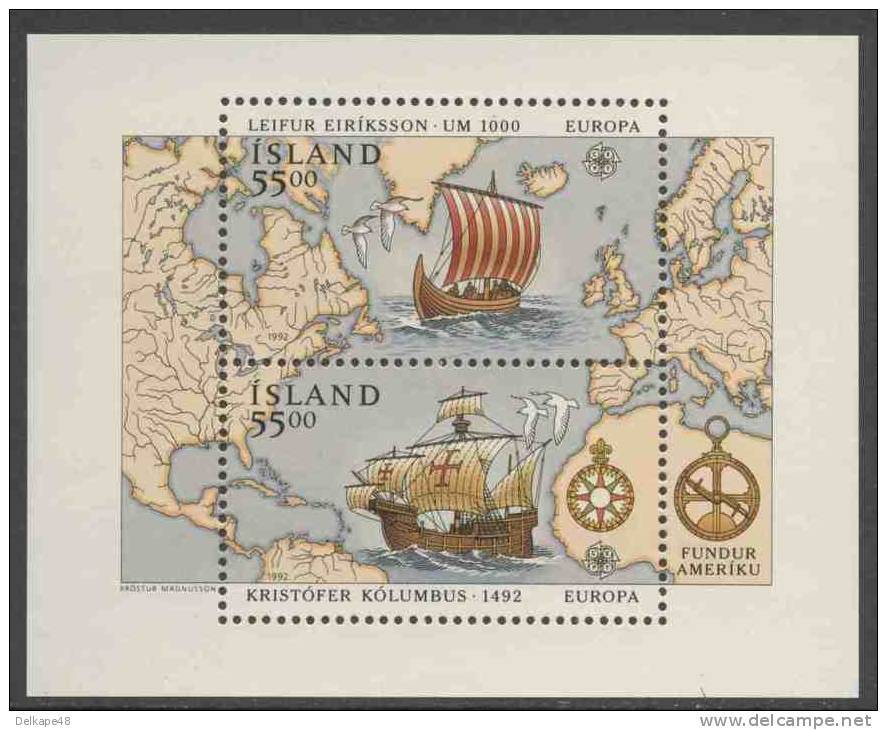 Iceland Island 1992 B13 Mi 764 /65 ** Discovery Of America / Entdeckung Von Amerika - Europa Cept - Christoffel Columbus