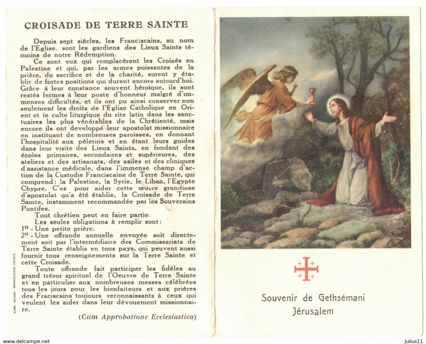 SOUVENIR GETHSEMANI JERUSAEM Double Reliquia Feuille Jardin IMAGE PIEUSE RELIGIEUSE HOLY CARD SANTINI HEILIG PRENTJE - Andachtsbilder