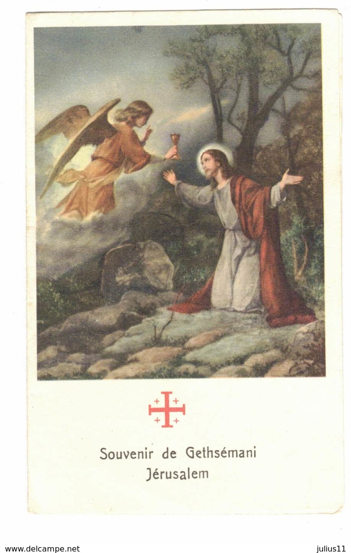 SOUVENIR GETHSEMANI JERUSAEM Double Reliquia Feuille Jardin IMAGE PIEUSE RELIGIEUSE HOLY CARD SANTINI HEILIG PRENTJE - Andachtsbilder