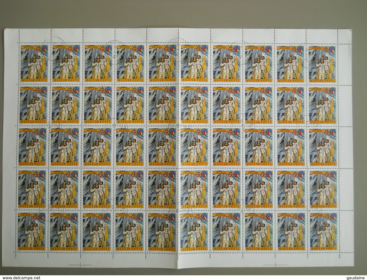 HONGRIE - HUNGARY - FULL SHEET , FEUILLE COMPLETE OBLITERE  - 1982 1983 Espace - 1980 - Full Sheets & Multiples