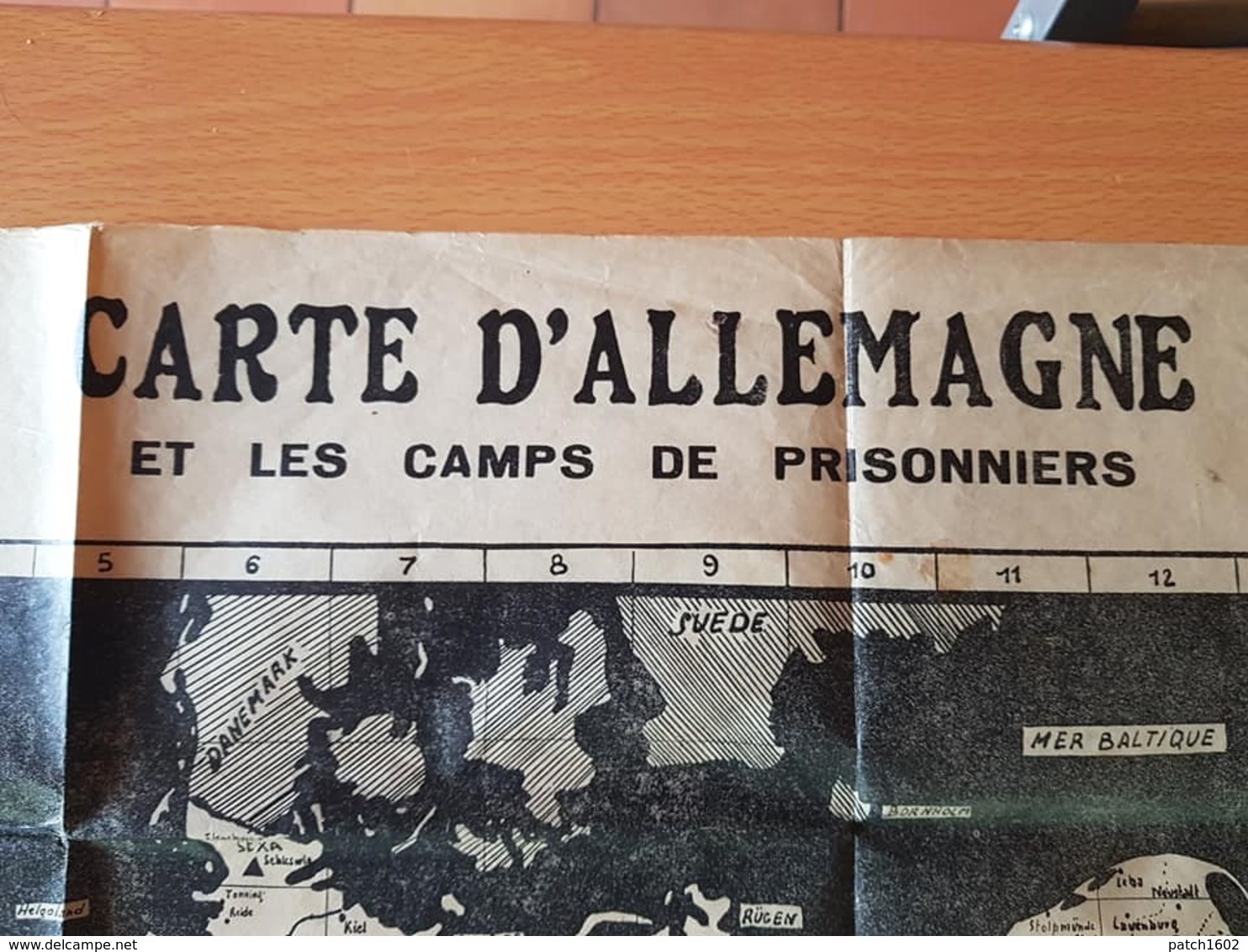 Carte D'allemagne Et Les Camps De Prisonniers  55cm/72 Cm - Documents