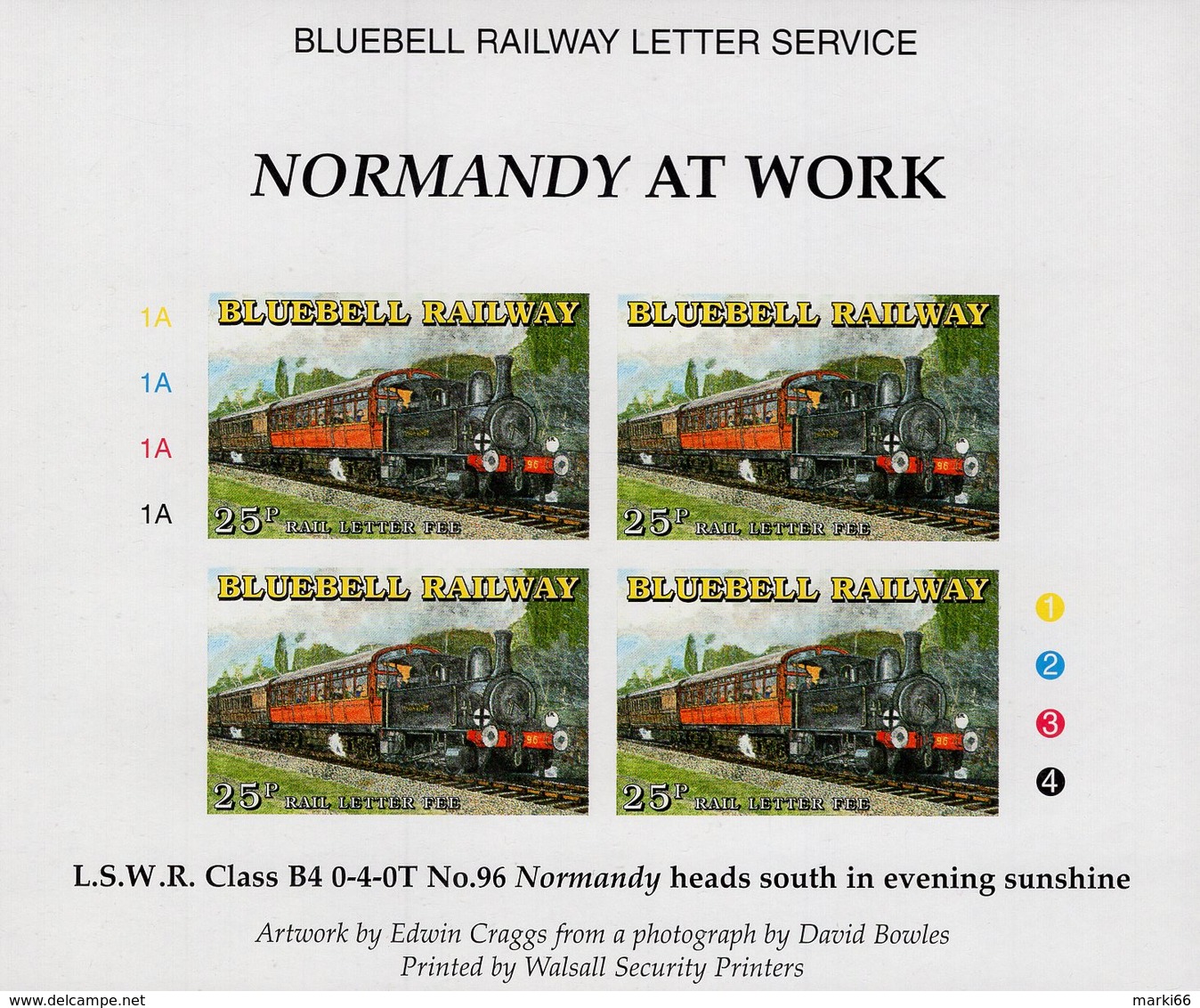 Great Britain - Bluebell Railway - 2001 - Normandy At Work - Mint Imperforated Miniature Sheet - Local Issues