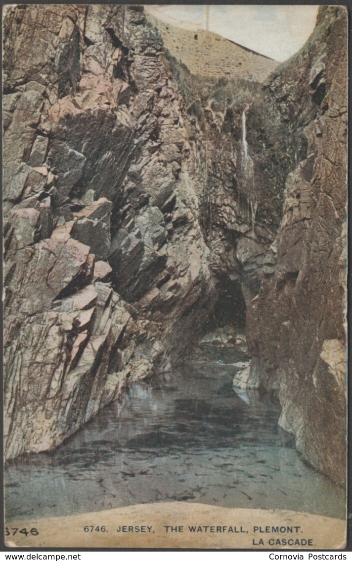 The Waterfall, La Cascade, Plemont, Jersey, C.1910s - Photochrom Postcard - Plemont