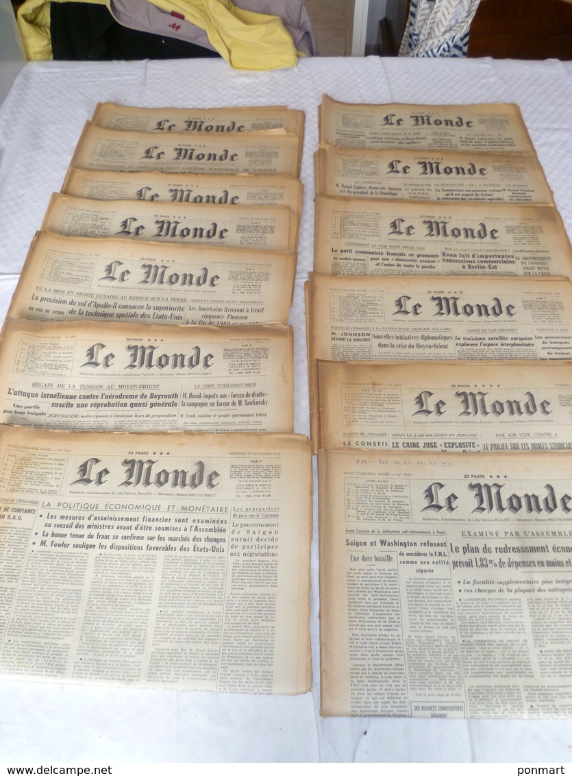 Lot 20 Journaux "le Monde Année 1960 - Wholesale, Bulk Lots