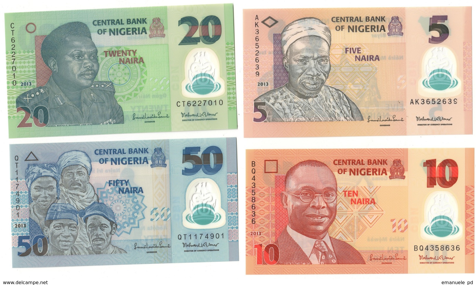 Nigeria UNC Lot Set 5 - 10 - 20 - 50 Naira 2013 .PL. - Nigeria