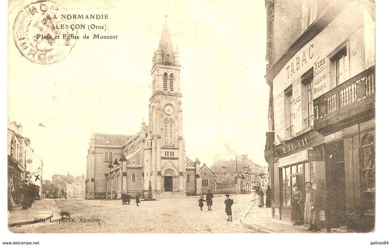 CPA ALENCON ( 61 ORNE) Place Et Eglise De Monsort ) Voyagée - Alencon