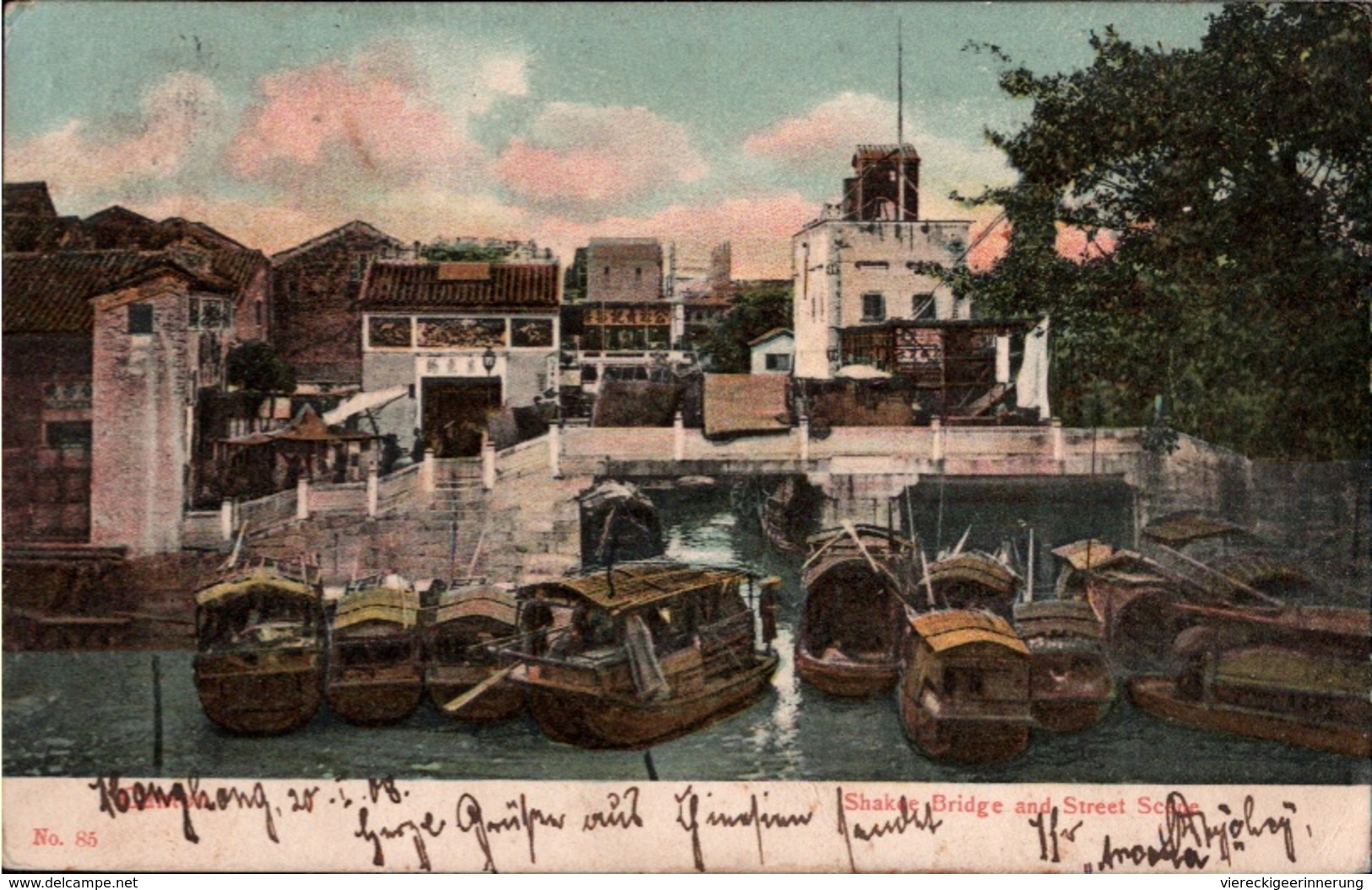 ! Alte Ansichtskarte Canton, China, Chine, 1908, Hongkong, Kiel - Cina