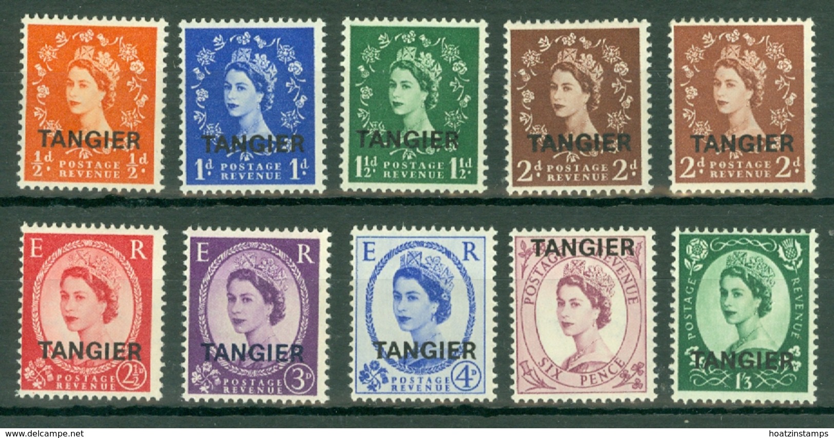 Morocco Agencies - Tangier: 1956   QE II 'Tangier' OVPT Set SG313-322    MH - Maroc (1956-...)