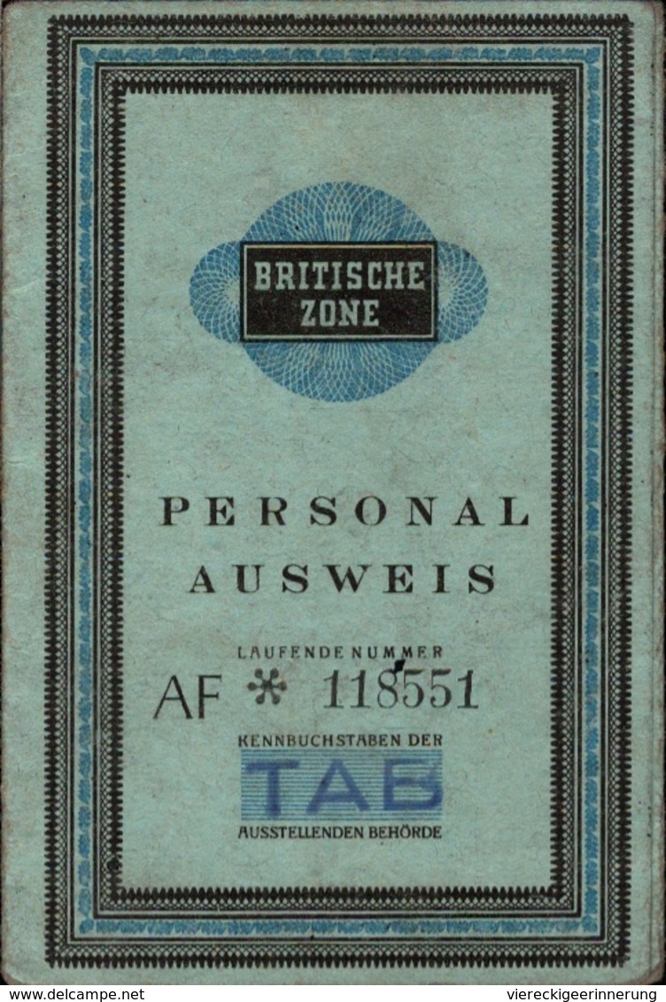 ! Alter Ausweis, Personalausweis, Passport, Passeport, Britische Zone, Italiener, Kiel - Documents Historiques