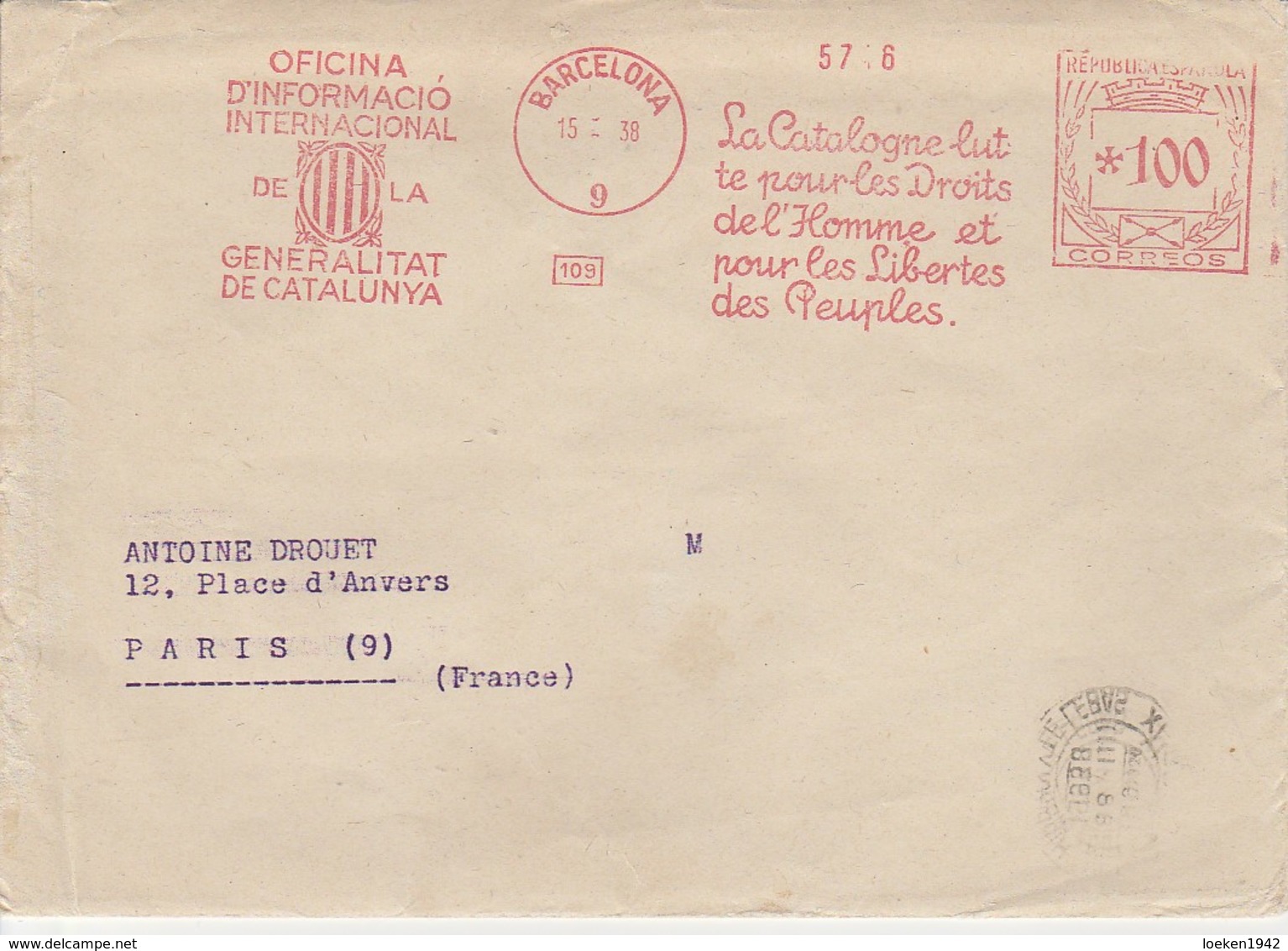 1938 GUERRE CIVILE 15 Photos GENERALITE DE CATALOGNE Dans Enveloppe ELA51 - Documentos Históricos