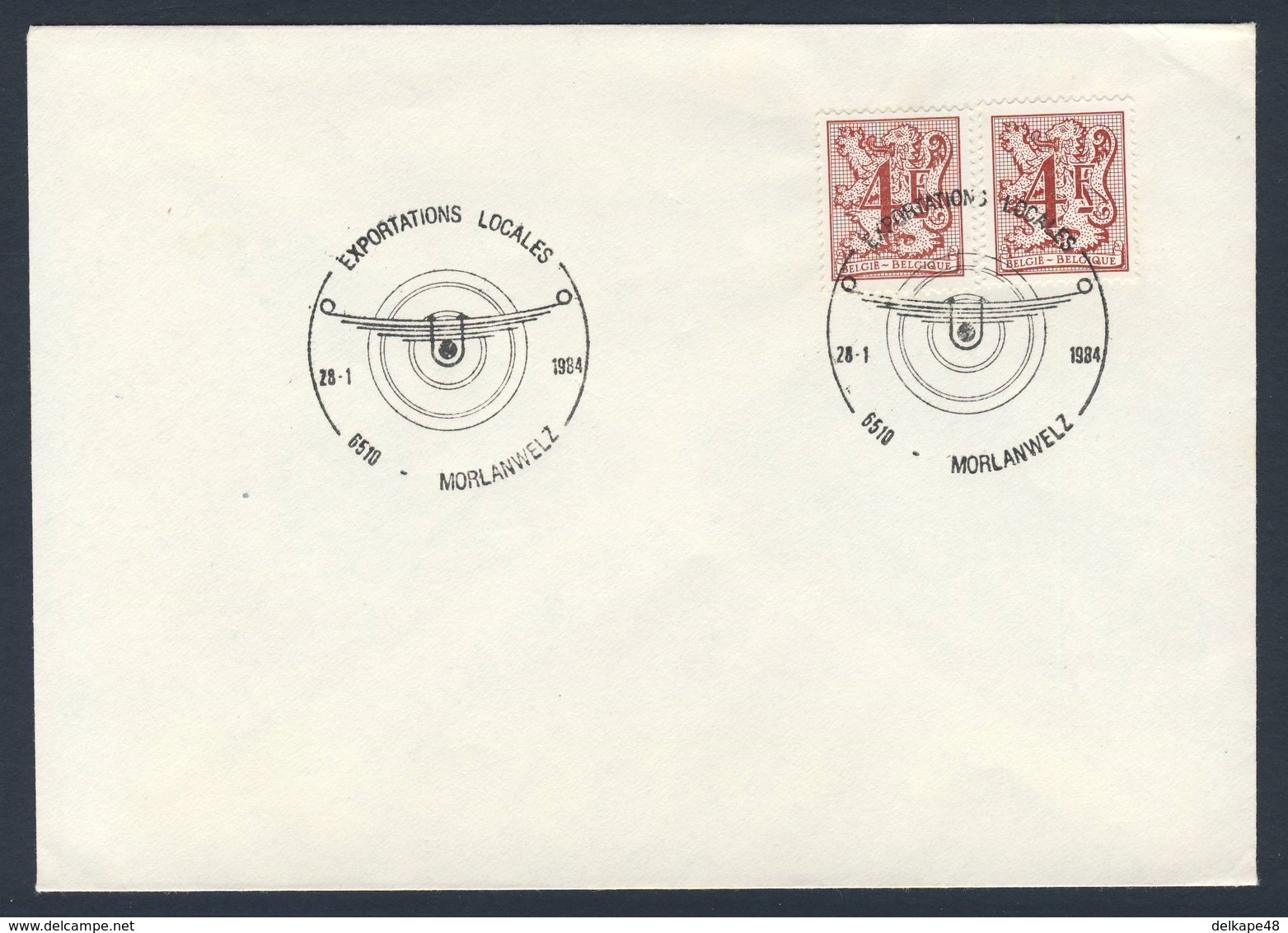 Belgie Belgique Belgium 1984 Cover Brief Enveloppe - Exportations Locales, Morlanwelz / Lokale Exporte - Treinen