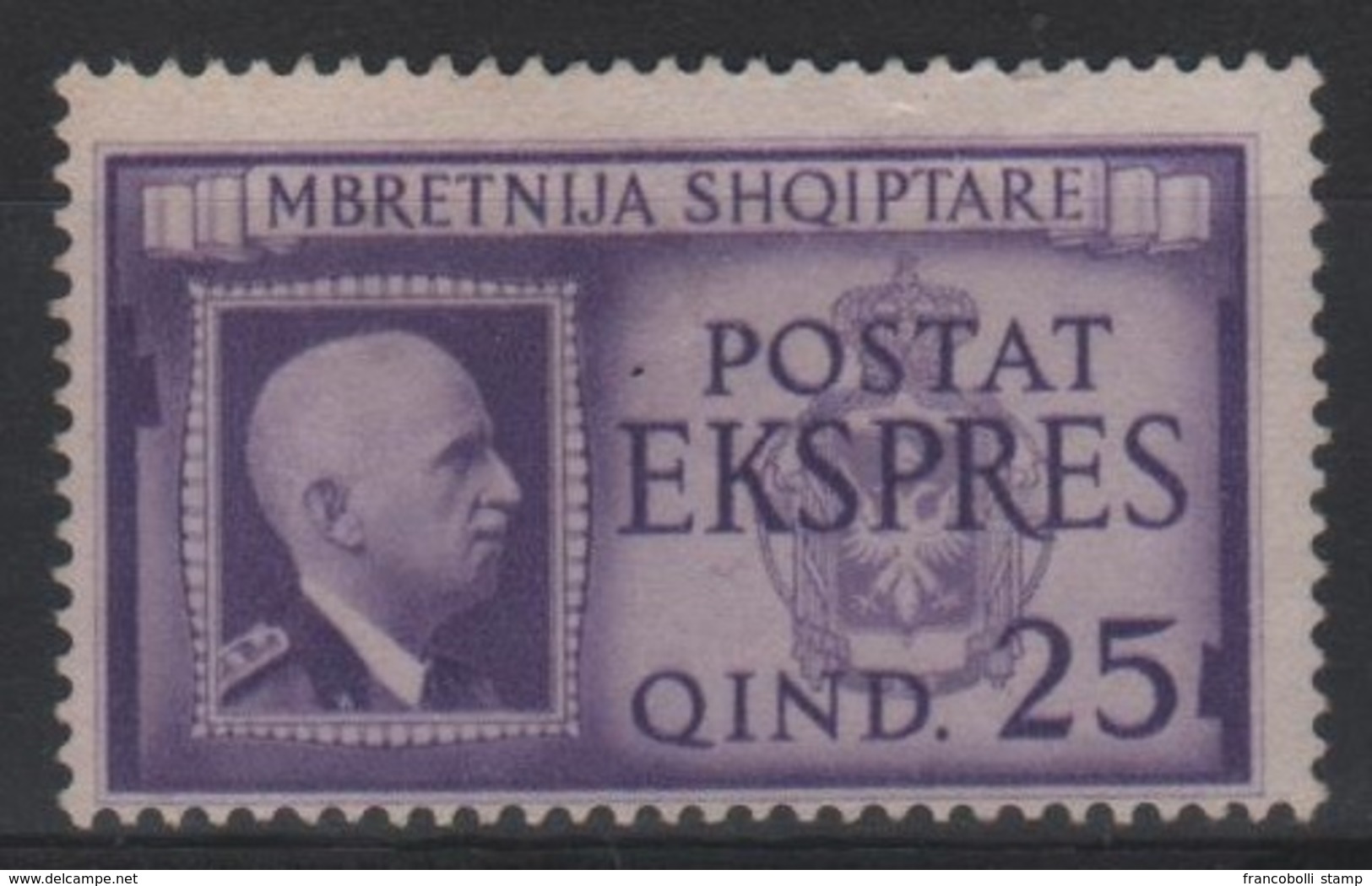 1940 Occupazione Albania Effige Vittorio Emanuele 25 Q. SG Without Gum - Albania
