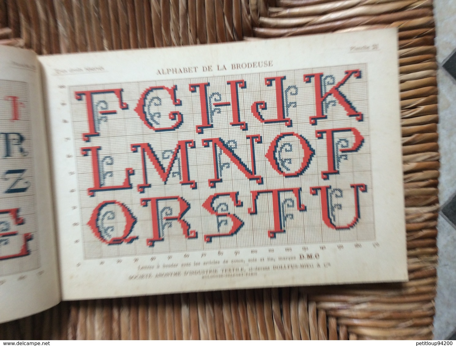 ALPHABET DE LA BRODEUSE Lettres,Chjffres,Monogrammes et Ornements BIBLIOTHÈQUE D.M.C  TH. de Dillmont ÉDITEUR  Dornach