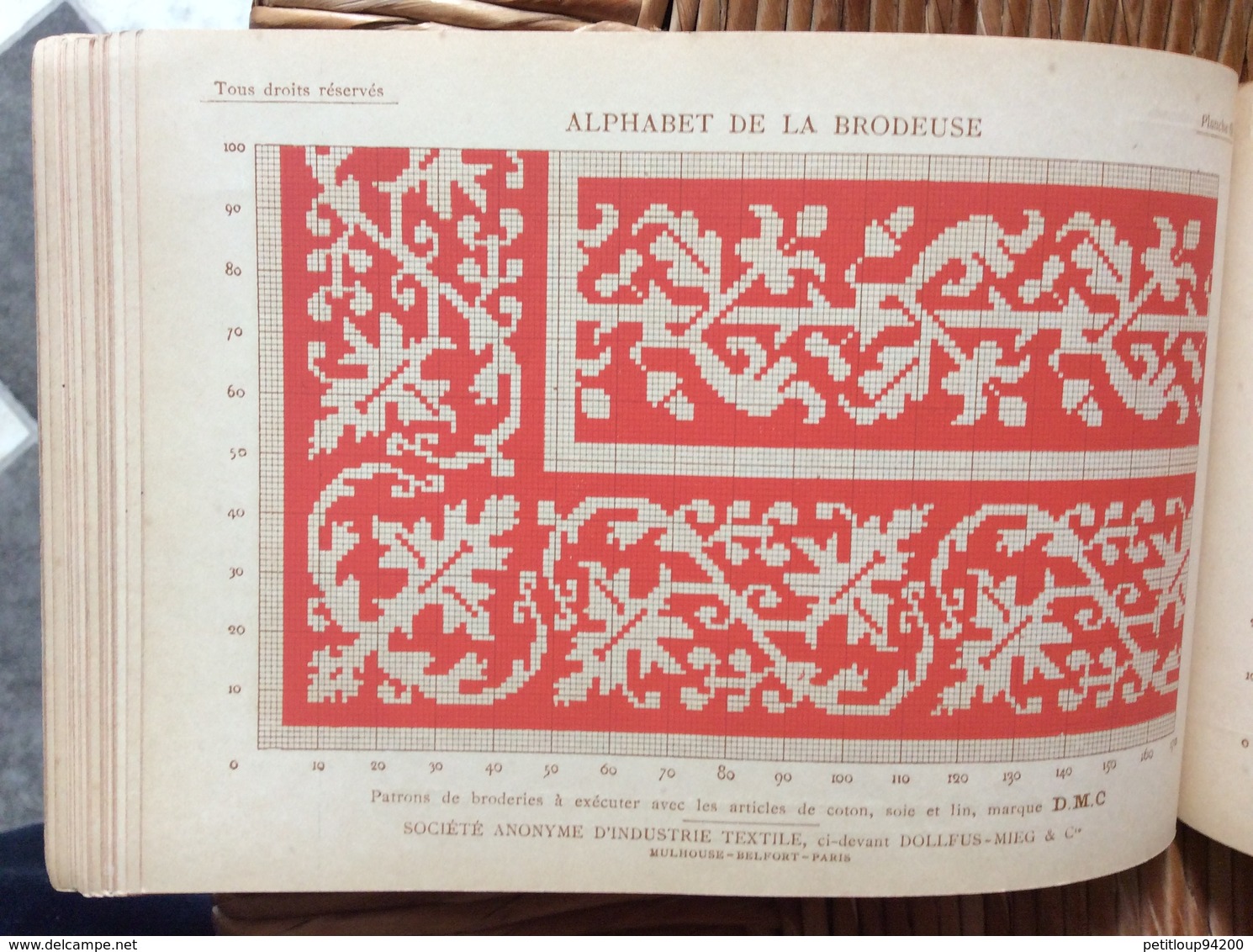 ALPHABET DE LA BRODEUSE Lettres,Chjffres,Monogrammes et Ornements BIBLIOTHÈQUE D.M.C  TH. de Dillmont ÉDITEUR  Dornach