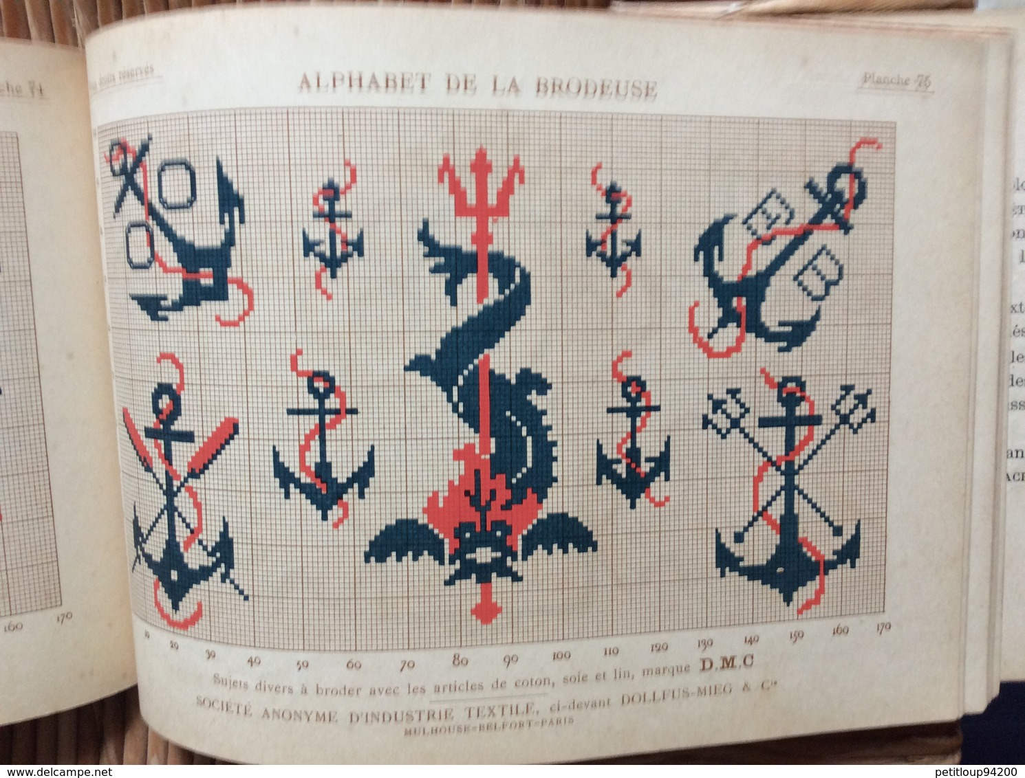 ALPHABET DE LA BRODEUSE Lettres,Chjffres,Monogrammes et Ornements BIBLIOTHÈQUE D.M.C  TH. de Dillmont ÉDITEUR  Dornach