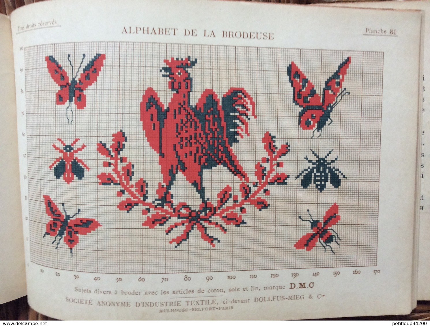 ALPHABET DE LA BRODEUSE Lettres,Chjffres,Monogrammes et Ornements BIBLIOTHÈQUE D.M.C  TH. de Dillmont ÉDITEUR  Dornach