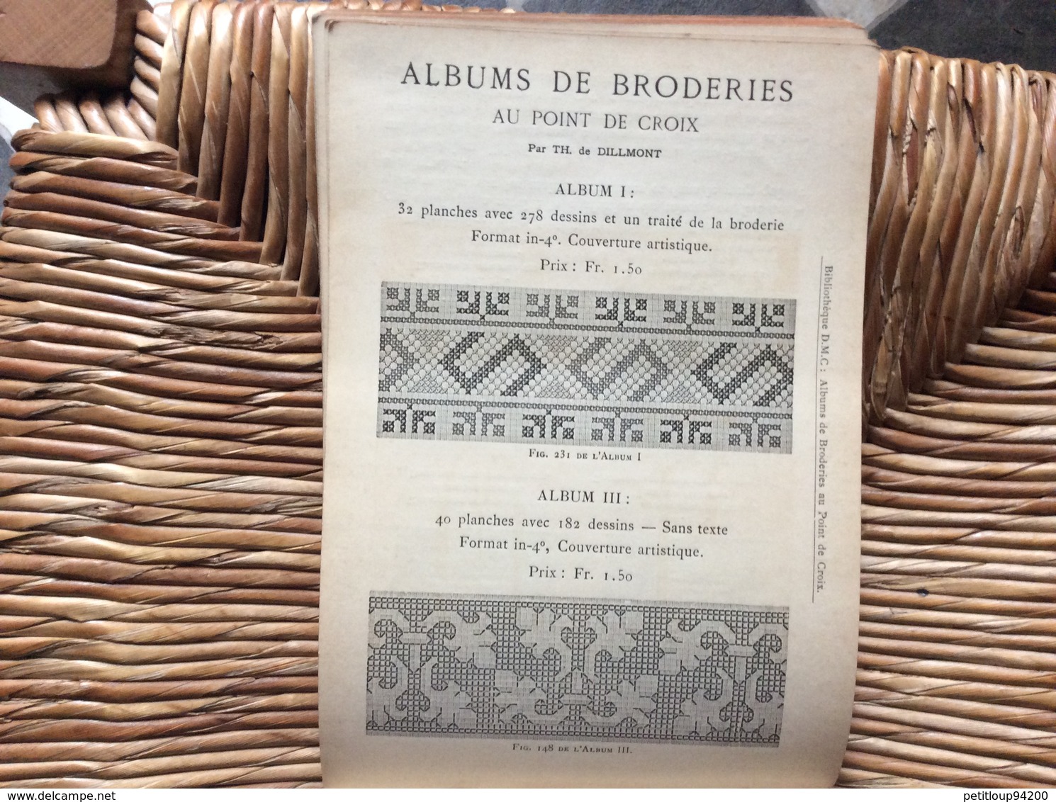 ALPHABET DE LA BRODEUSE Lettres,Chjffres,Monogrammes et Ornements BIBLIOTHÈQUE D.M.C  TH. de Dillmont ÉDITEUR  Dornach