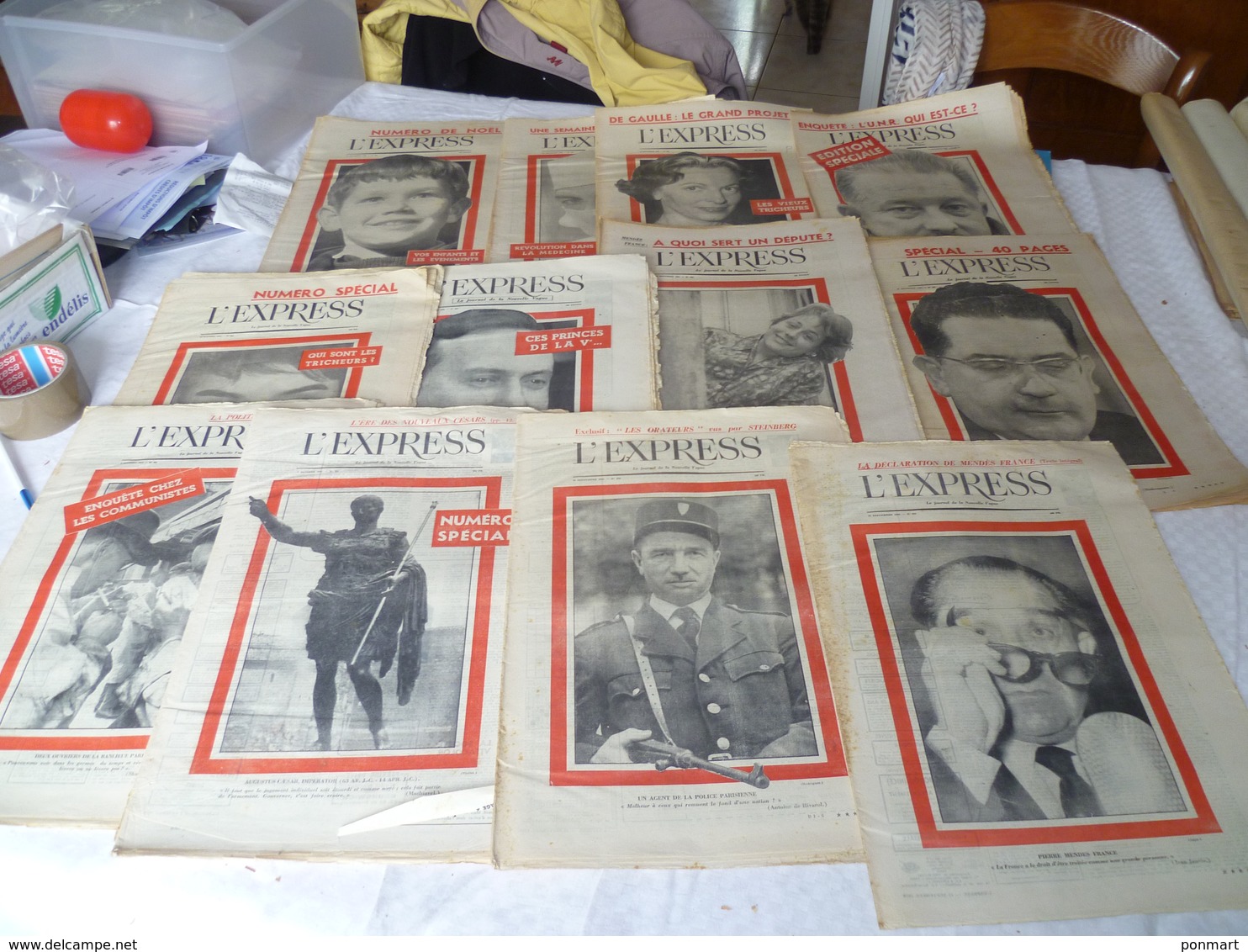 Lot  24 Journaux "l'express" Année 1958 - Lots De Plusieurs Livres