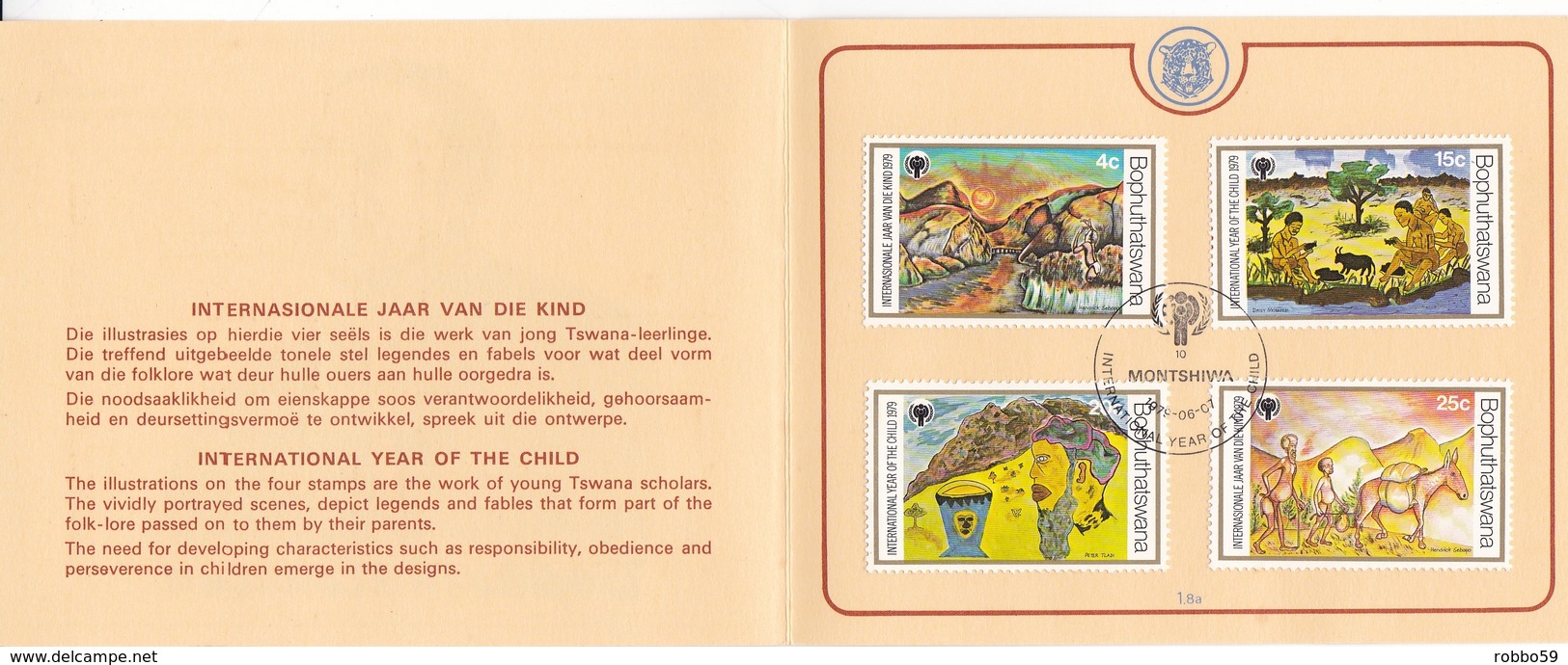 Bophuthatswana 1979 International Year Of The Child Set Collectors Sheet First Day Of Issue - Bophuthatswana