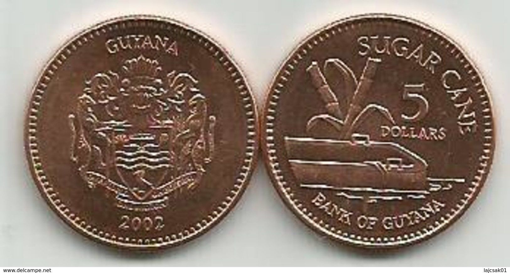 Guyana 5 Dollars 2002. High Grade - Guyana