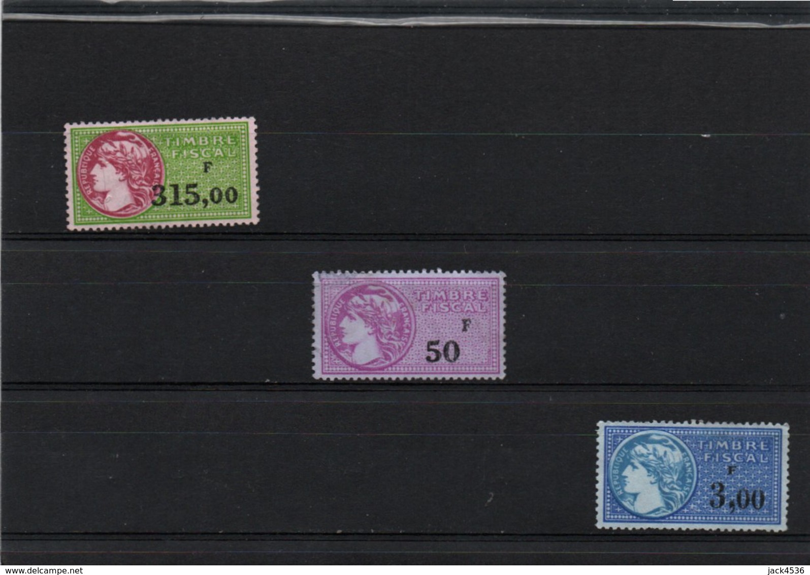 Lot De 3 Timbres Fiscaux Neuf * - Défauts De Gomme - - Other & Unclassified