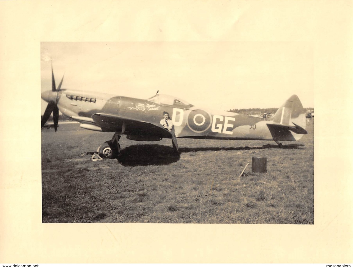 WWII - Original Photo SPITFIRE War Periode Dim. 23 X 17,5 Cm - Guerre, Militaire