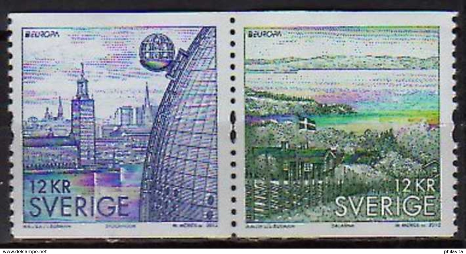 2012 Sweden Europa CEPT  Visiting Sweden Stokholm - 2 V Setenant With The Number On The Back - MiNr. 2855 - 2856 MNH** - Neufs