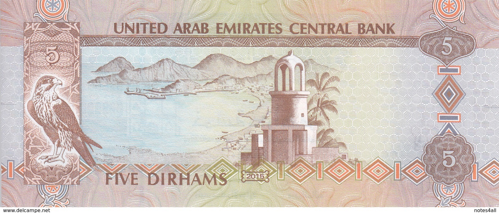 UAE UNITED ARAB EMIRATES 5 DIRHAMS 2015 P-26 UNC */* - Ver. Arab. Emirate