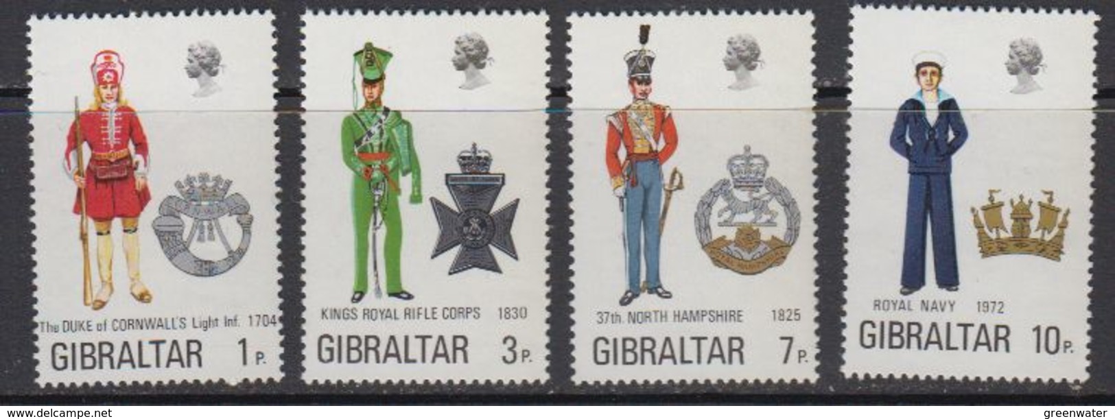 Gibraltar 1972 Uniforms 4v ** Mnh (42570A) - Gibraltar