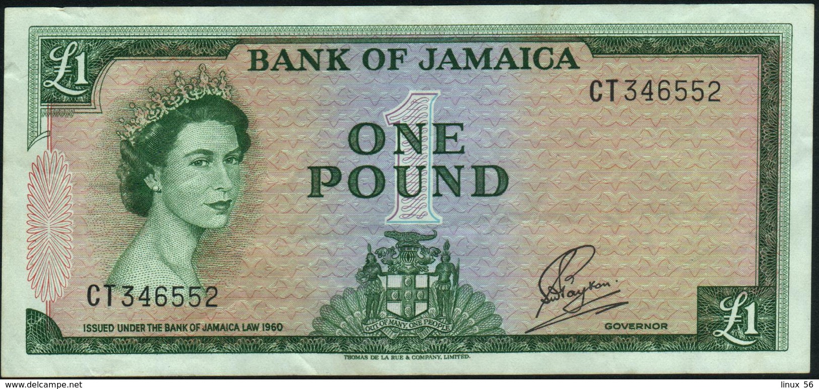 JAMAICA - 1 Pound L.1960 (1964) VF P.51 Ca - Jamaique
