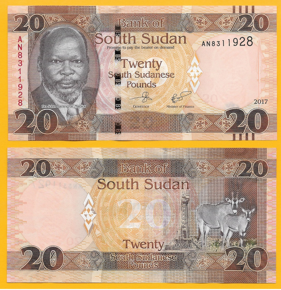 South Sudan 20 Pounds P-13 2017 UNC Banknote - South Sudan