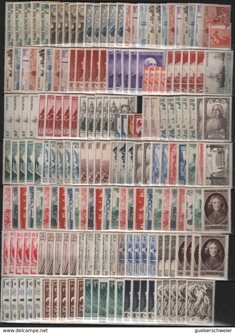 LOT DE TIMBRES DE FRANCE Par Multiples Entre 1940 Et 1949 Neufs* Côte 640 € - Neufs