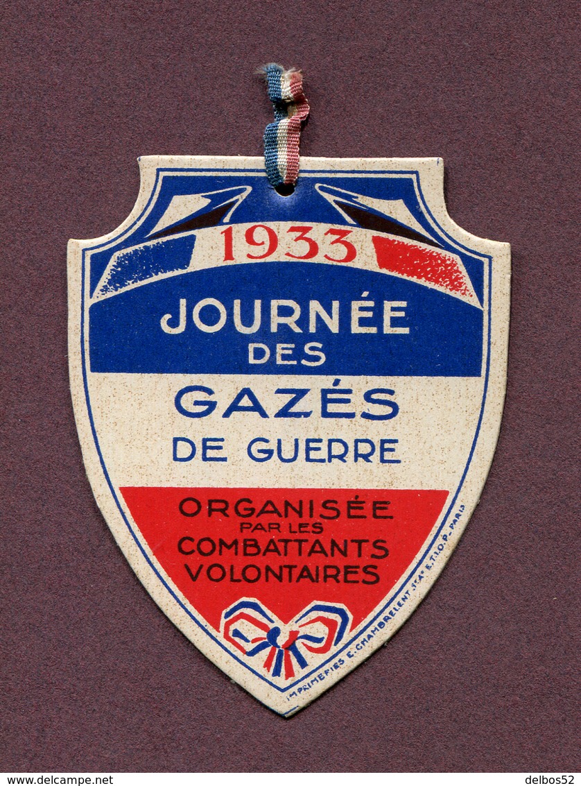 " JOURNEE DES GAZES DE GUERRE - 1933 " - Autres & Non Classés