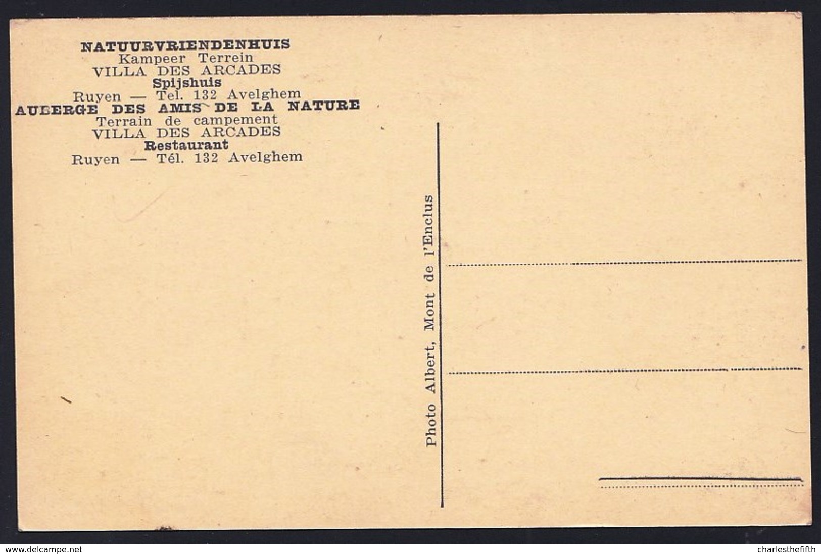 Ruyen Ruien - Villa Des Arcades - Auberge Des Amis De La Nature - Carte Albert, Mont-de-l'Enclus - Kluisbergen V. 1930 - Kluisbergen