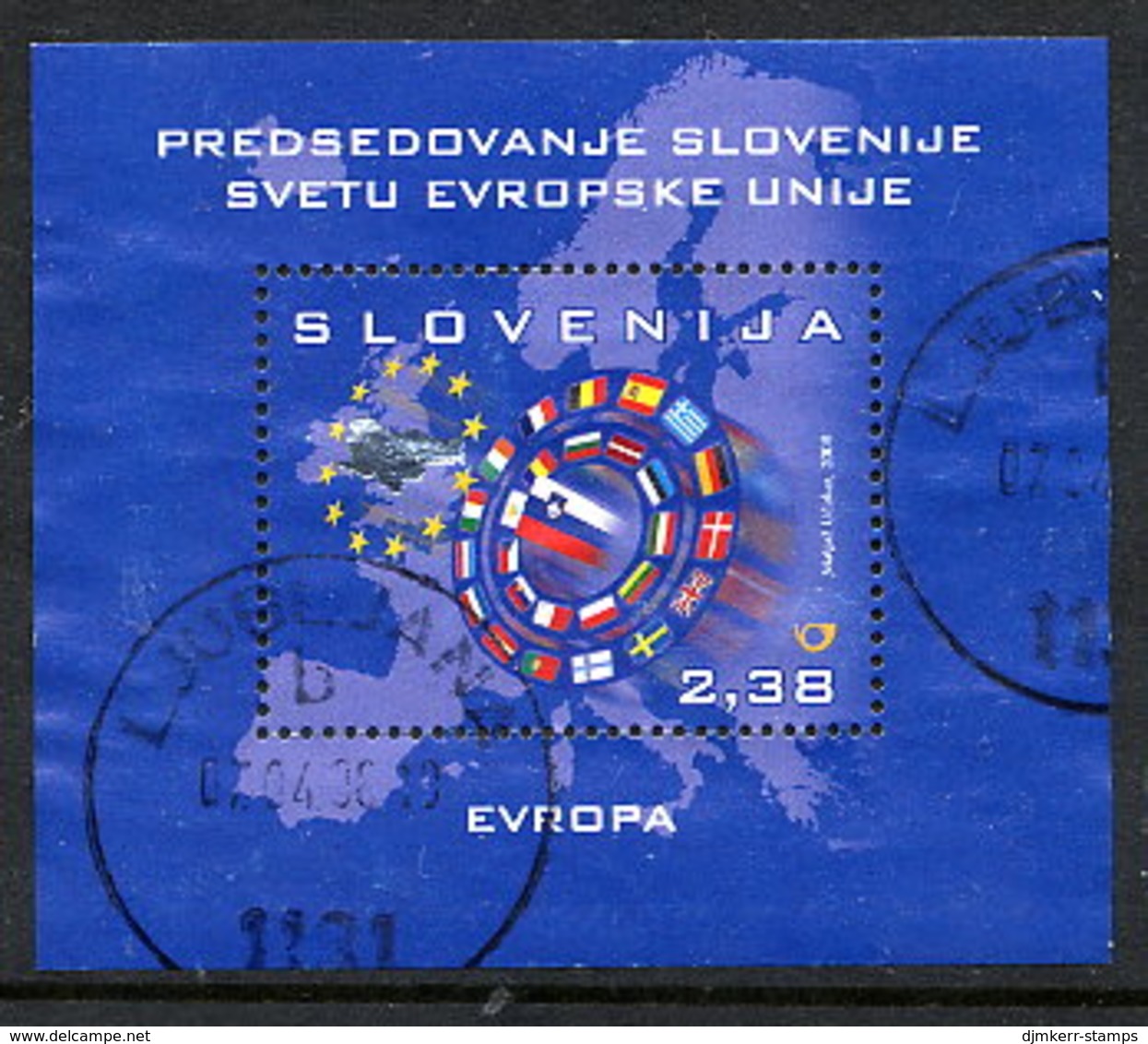 SLOVENIA 2008 Slovenia In The EU Block, Used.  Michel Block 36 - Slovénie