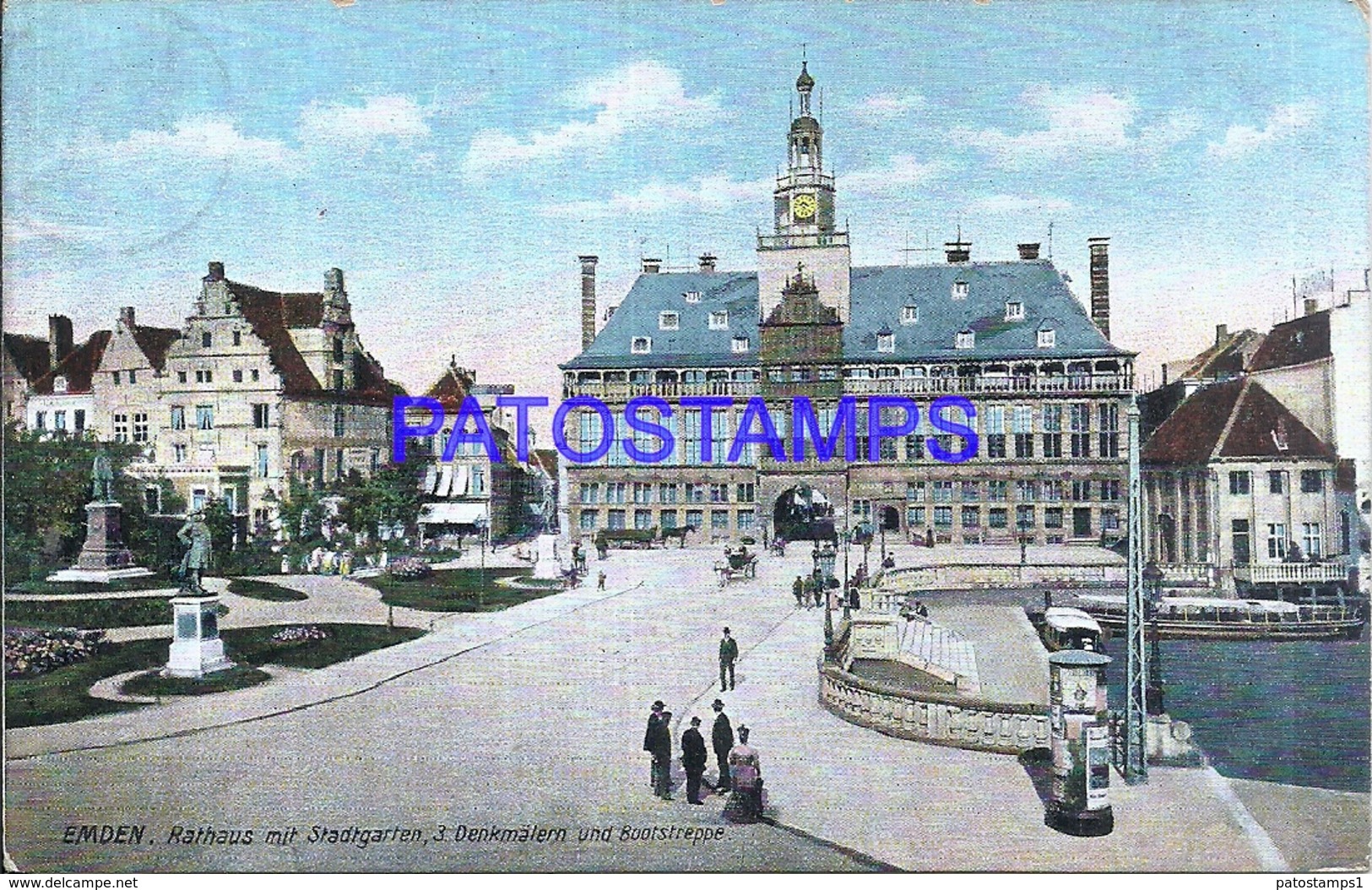 111263 GERMANY EMDEN TOWN HALL CIRCULATED TO HAMBURG POSTAL POSTCARD - Sonstige & Ohne Zuordnung