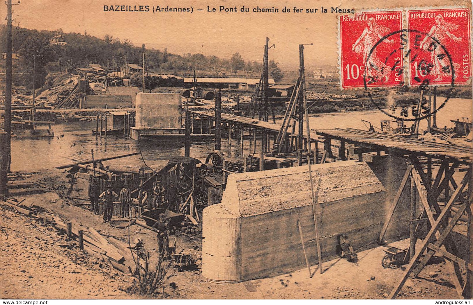 CPA BAZEILLES ( Ardennes ) - Le Pont Du Chemin De Fer Sur La Meuse - Autres & Non Classés