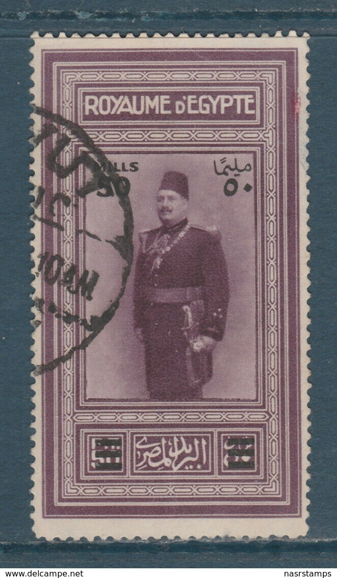 Egypt - 1932 - ( King Fouad - Surcharged 50 M On 50 Pt ) - Used - No Gum - Gebraucht