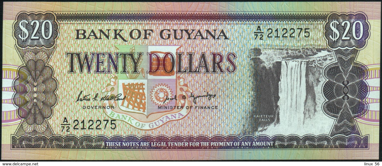 GUYANA - 20 Dollars Nd.(1989) UNC P.27 (1) - Guyana