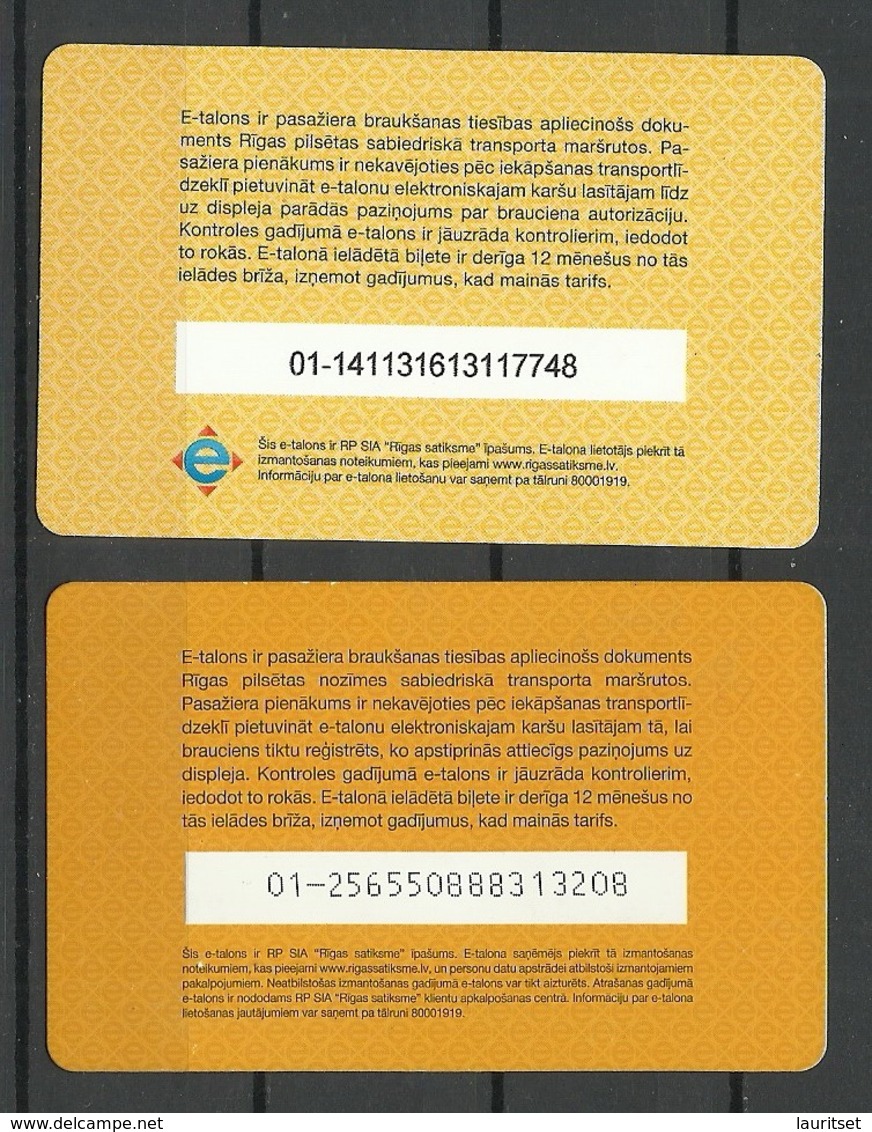 RIGA LATVIA 2019 Fahrkarten City Transport Card Tickets, 2 Various Designs - Europa