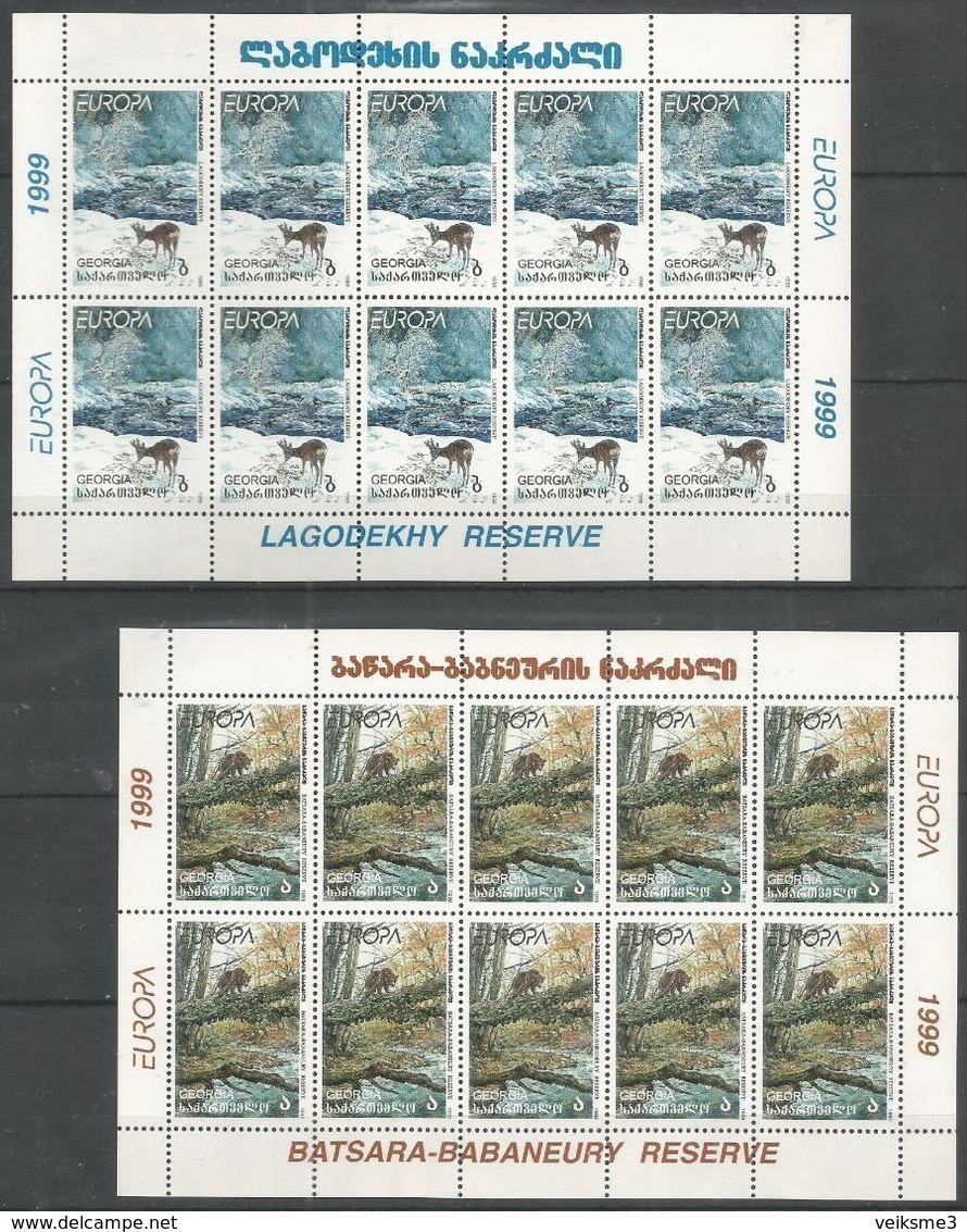 10x GEORGIA - MNH - Europa-CEPT - Animals - Wild Animals - 1999 - 1999