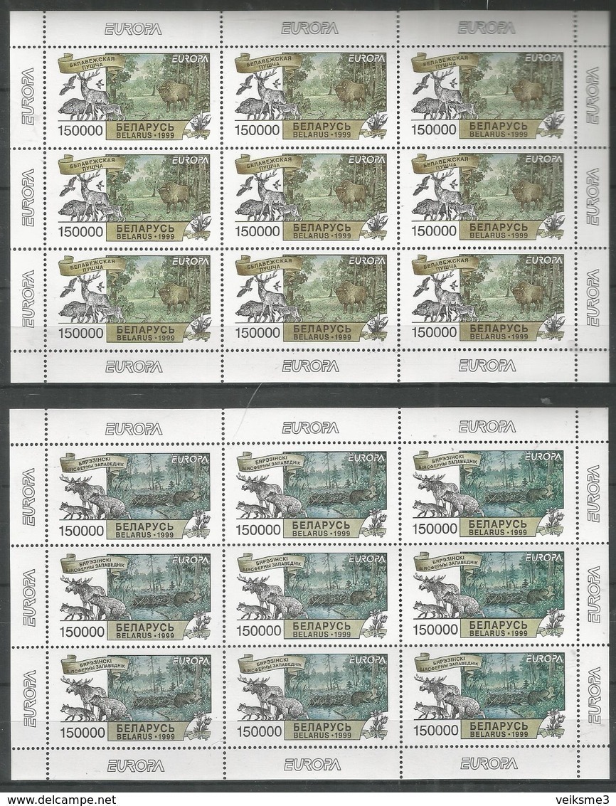 9x BELARUS - MNH - Europa-CEPT - Animals - 1999 - 1999