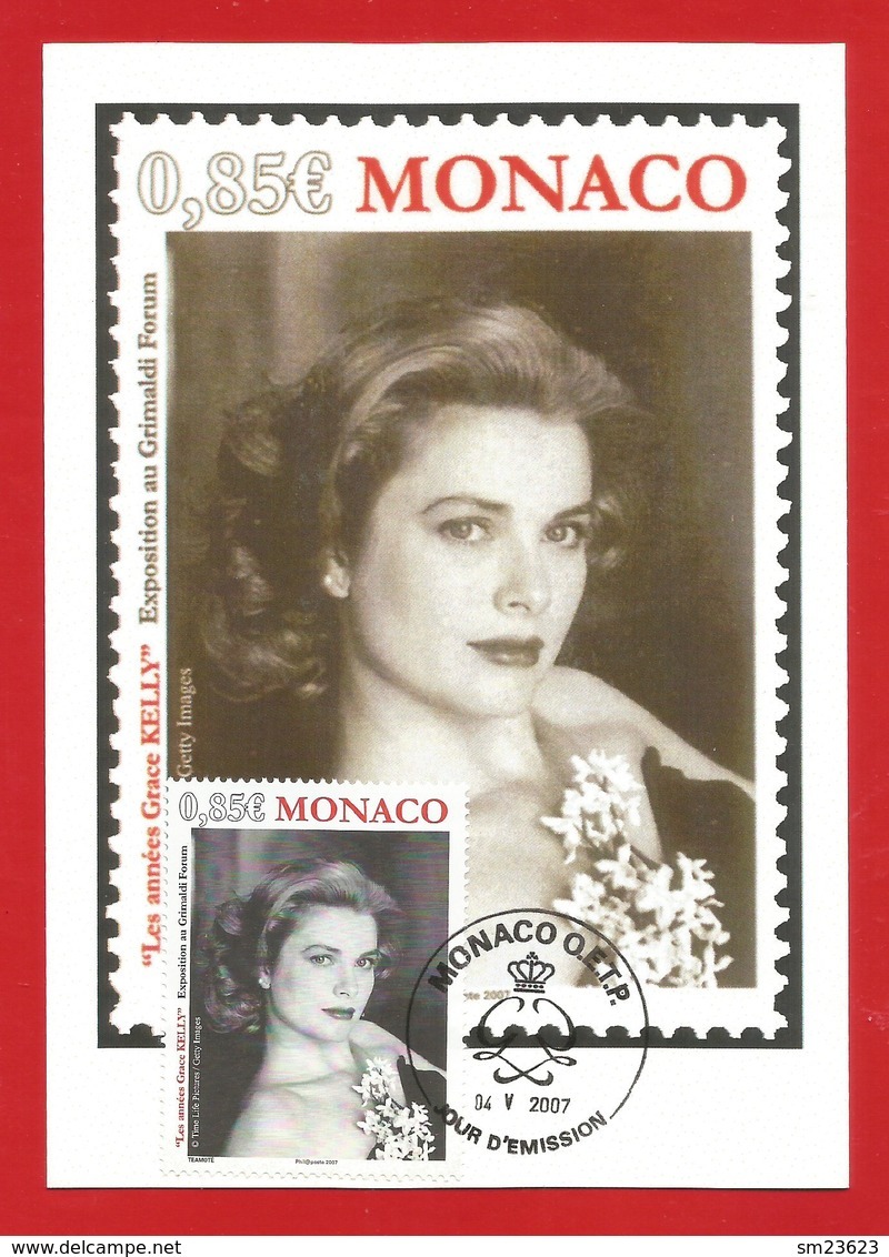 Monaco  2007 Mi.Nr. 2851 , "Les Annèes Grace KELLY" - Exposition Au Grimaldi  - Maximum Card - Jour D`Emission 04 V 2007 - Familias Reales