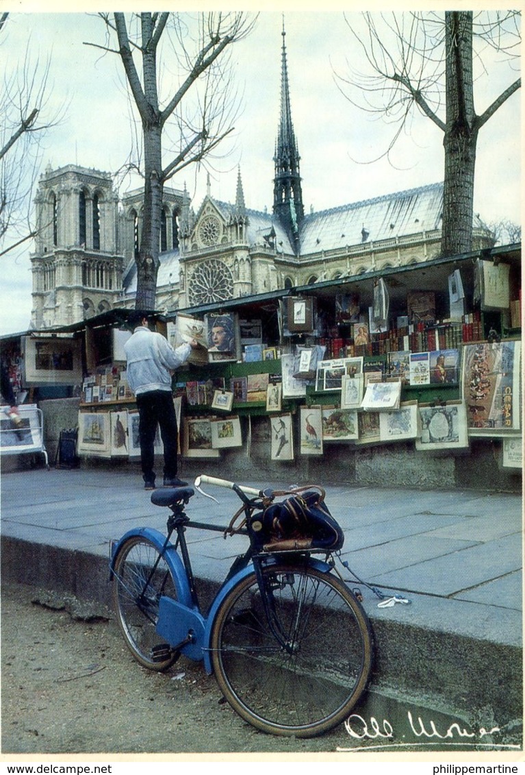 75 - Paris : Les Bouquinistes Et Notre Dame - Photo Albert Monier - Notre Dame De Paris