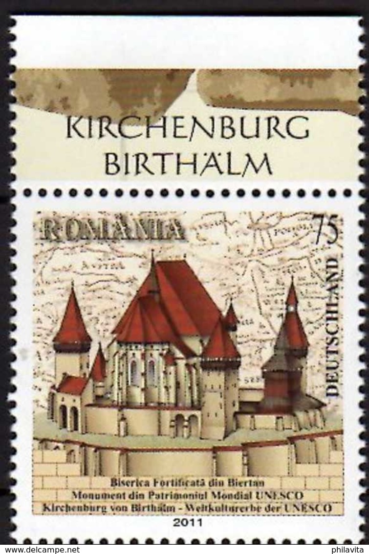 2011 Germany  Joint Issue With Romania - Kirchenburg Birthälm - 1 V With Tab Top - Paper -MNH** MI2889 - Ungebraucht