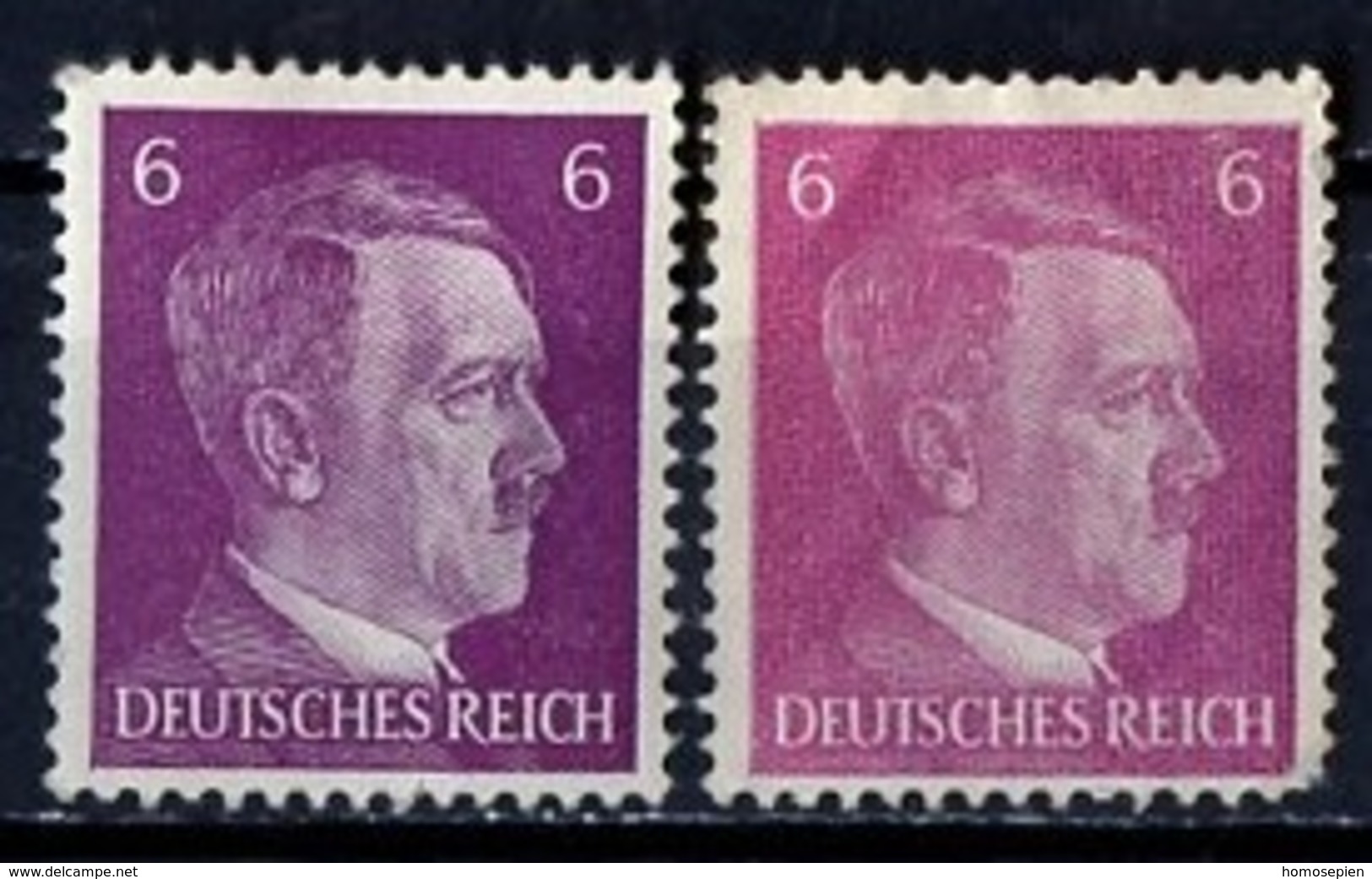 Allemagne III Reich - Germany - Deutschland 1941-43 Y&T N°709 - Michel N°785 * - 6p Hitler - Nuance De Couleur - Neufs